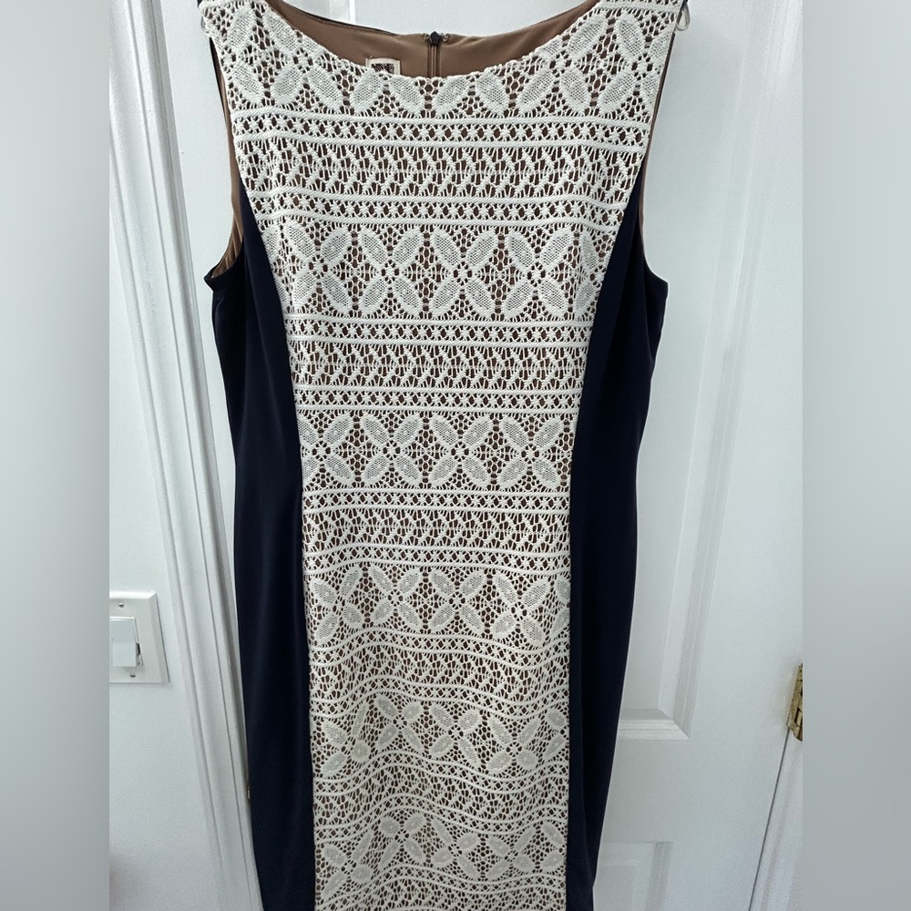 Anne Klein Black and Cream Lace Dress
